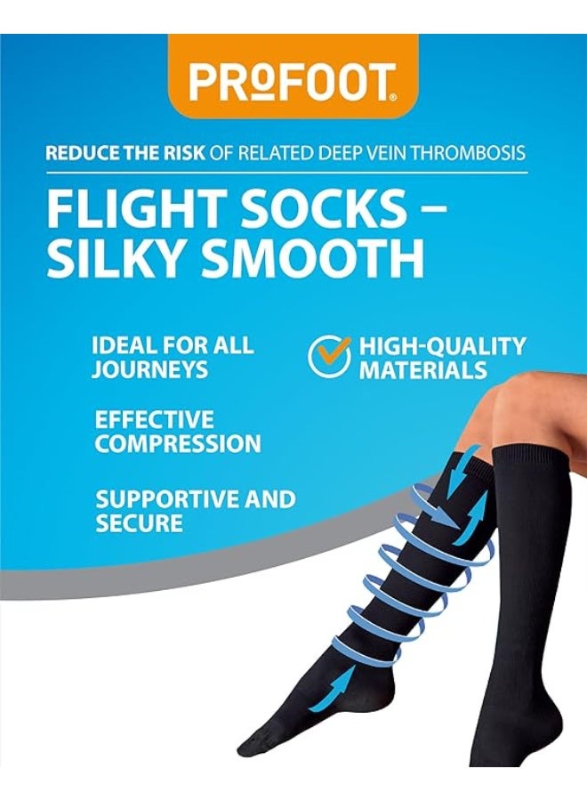 ProFoot Travel & Flight Black Socks Multi-Purpose Fine Rib Style Reduces The Risk Of Dvt Compression Factor 14-18mmhg 8-11 Uk Size 1 Pair - Image 3
